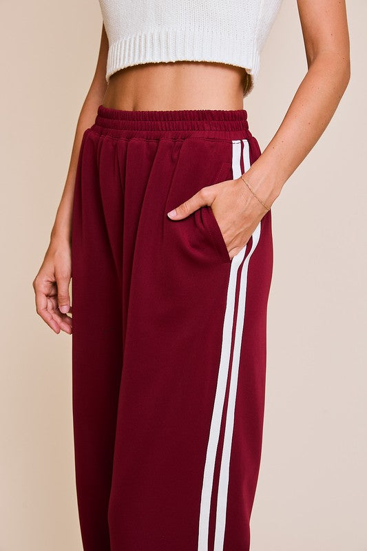 Essential Striped Pocketed Jogger Pants