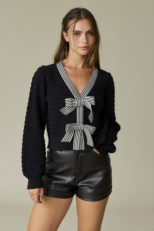 PREORDER - Harper Bow Knit Sweater Top