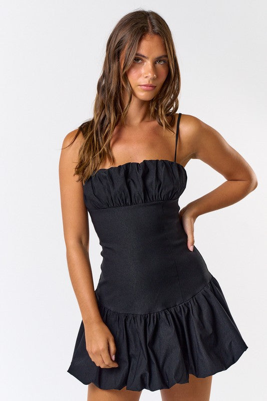 Lindley Bubble Hem Strappy Mini Dress