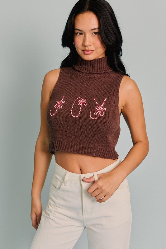 JOY Ride Candy Cane Knit Top
