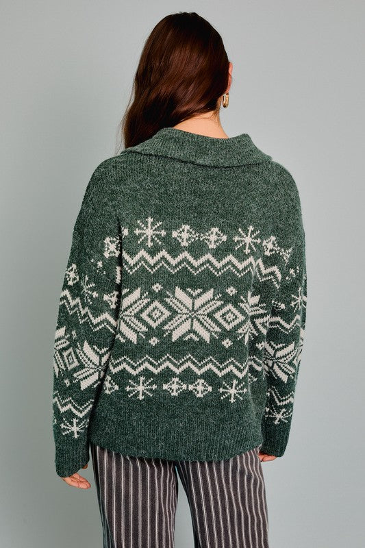 Fair Isle Jacquard Oversized Sweater