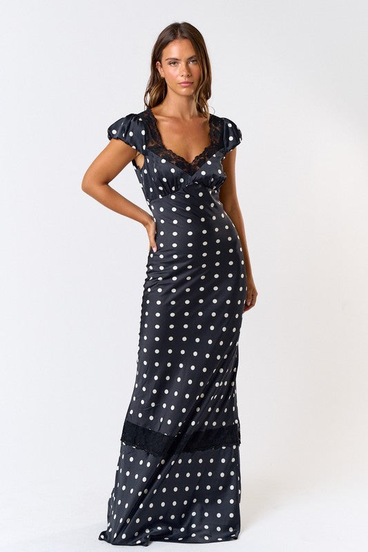 PREORDER - Butterfly Babe Polka Dot Maxi Dress