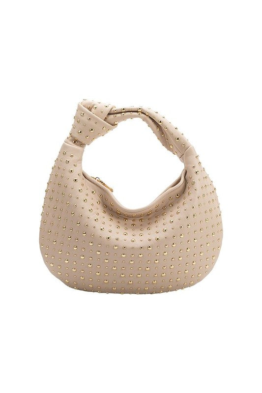 Melie Bianco Studded Brigitte Large Satchel Shoulder Bag