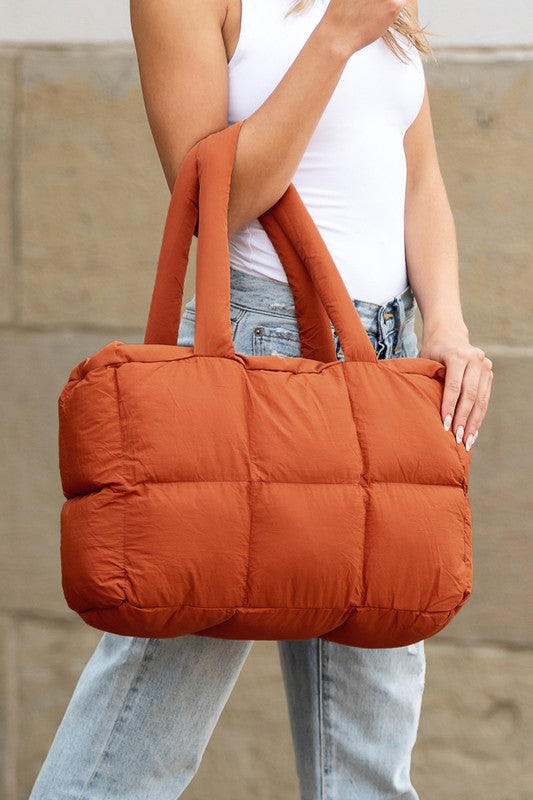 Quilted Puffer Tote Bag