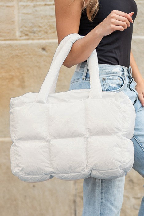 Quilted Puffer Tote Bag