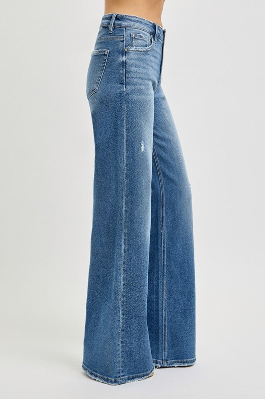 Perfect Fit Wide Leg Denim Jeans