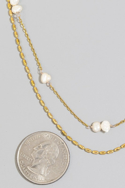 Luna Pearl Station Necklace