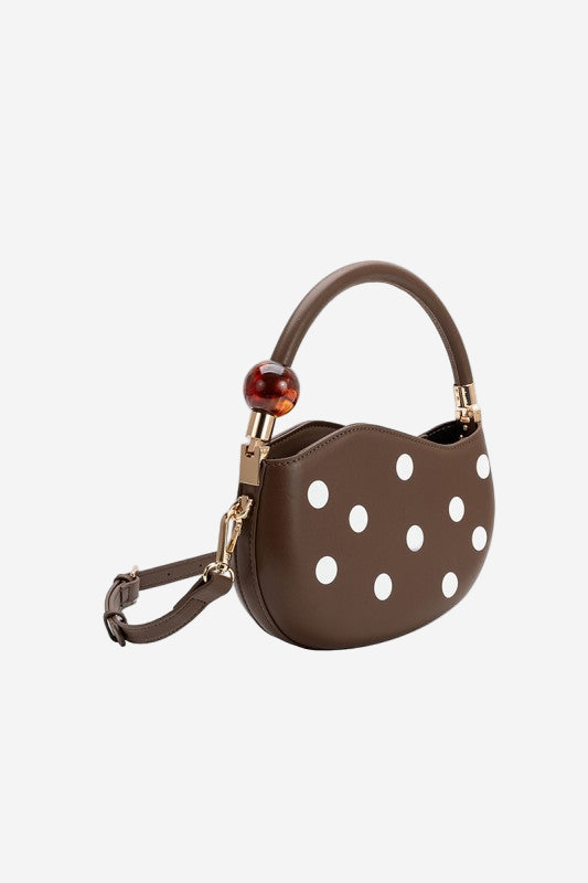 Melie Bianco Jennie Chocolate Polka Dot Bag