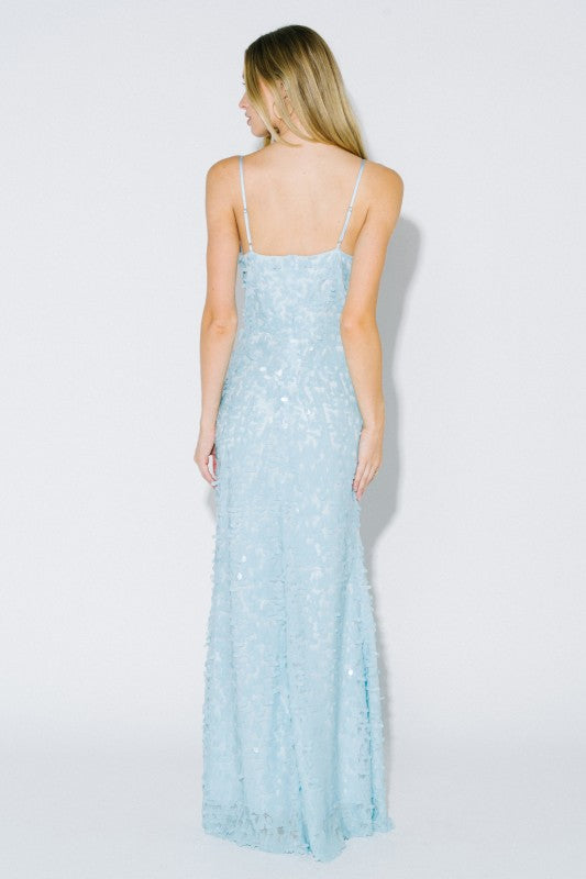 light blue sequin dress Envy Me Sequin Maxi Dress – Lithologie Co