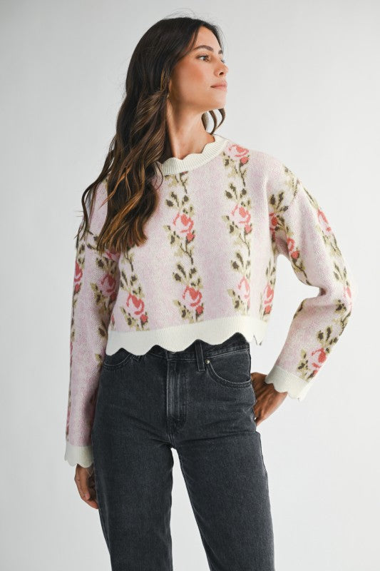Fleurora Scallop Knit Sweater
