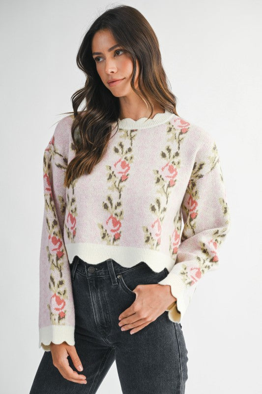 Fleurora Scallop Knit Sweater