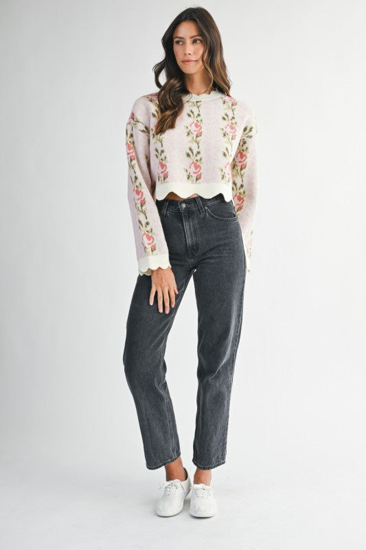 Fleurora Scallop Knit Sweater