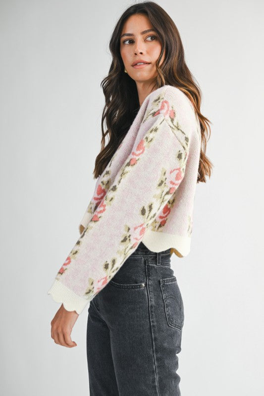 Fleurora Scallop Knit Sweater