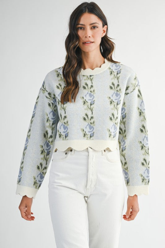 Fleurora Scallop Knit Sweater