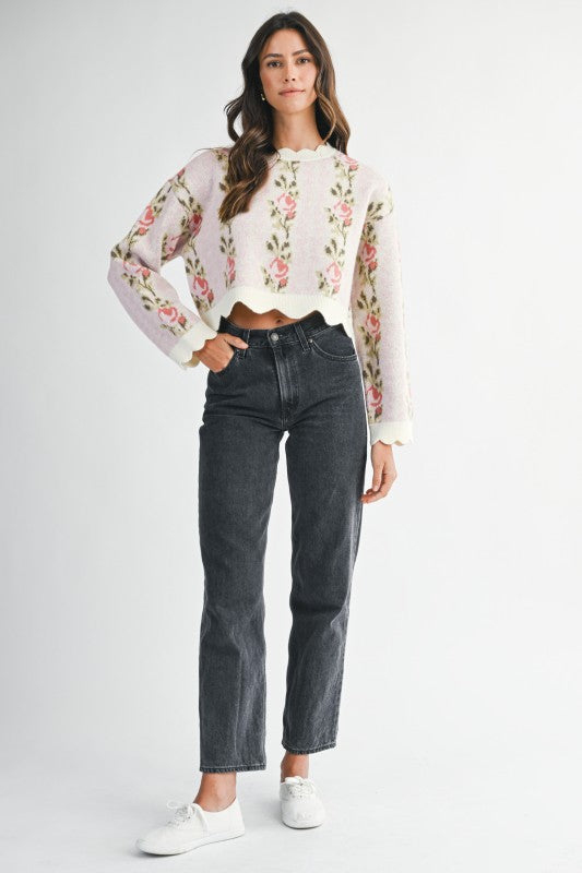 Fleurora Scallop Knit Sweater