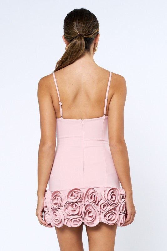 Sculpted in Roses Mini Dress