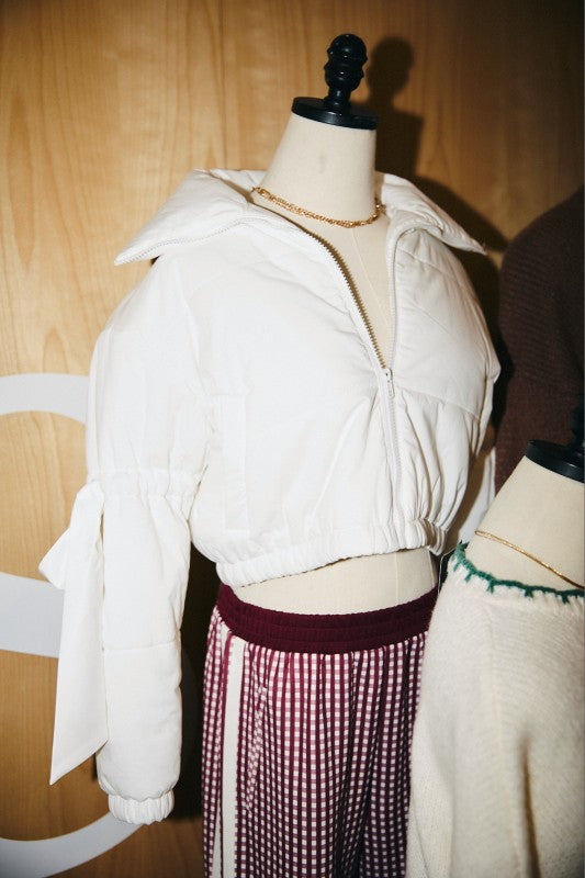 Blair Satin Tie Puffer Jacket