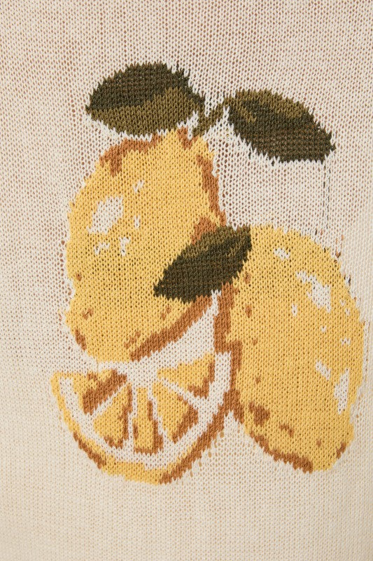 Fresh-Picked Lemons Knit Sweater