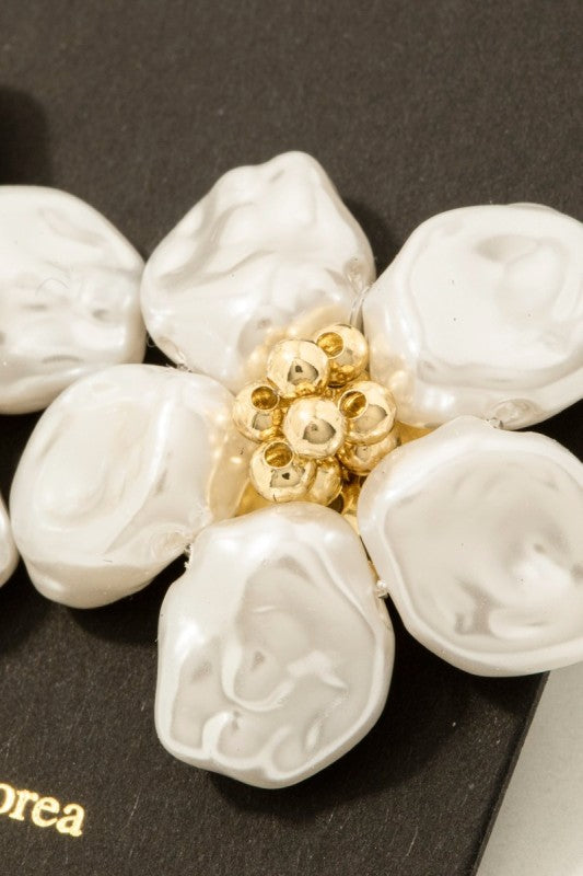Pearl Petals Flower Stud Earrings