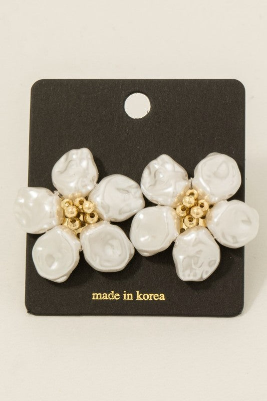 Pearl Petals Flower Stud Earrings
