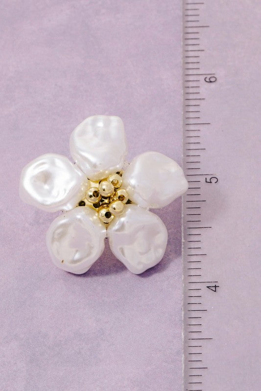 Pearl Petals Flower Stud Earrings