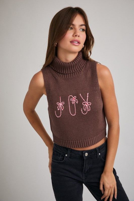 JOY Ride Candy Cane Knit Top