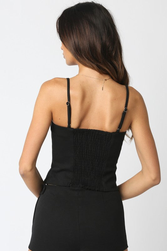 Little Black Button Top