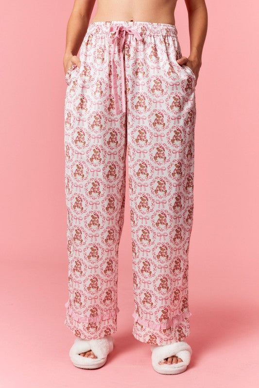 Bear & Bow Satin Pajama Pants