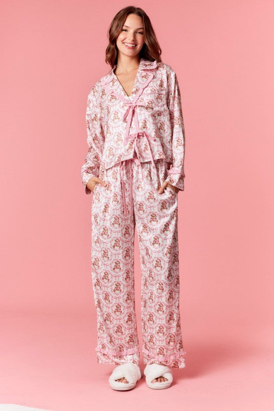 Bear & Bow Satin Pajama Pants