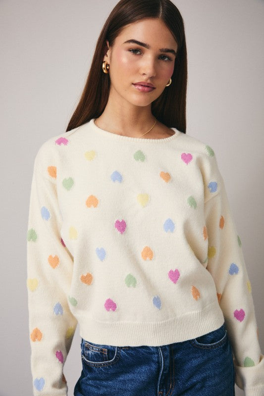 Candy Hearts Knit Sweater