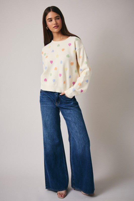 Candy Hearts Knit Sweater