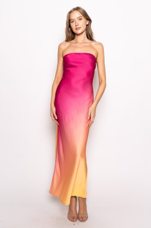 Pink Papaya Ombre Maxi Dress