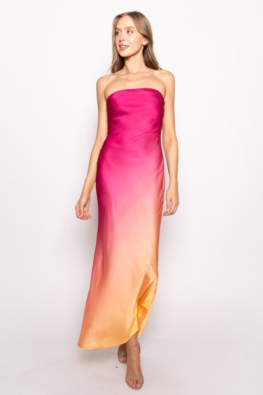 Pink Papaya Ombre Maxi Dress