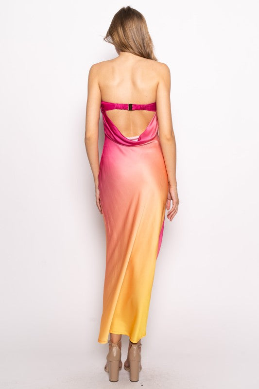 Pink Papaya Ombre Maxi Dress