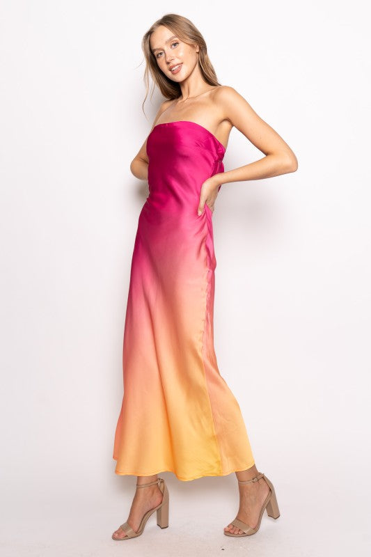 Pink Papaya Ombre Maxi Dress