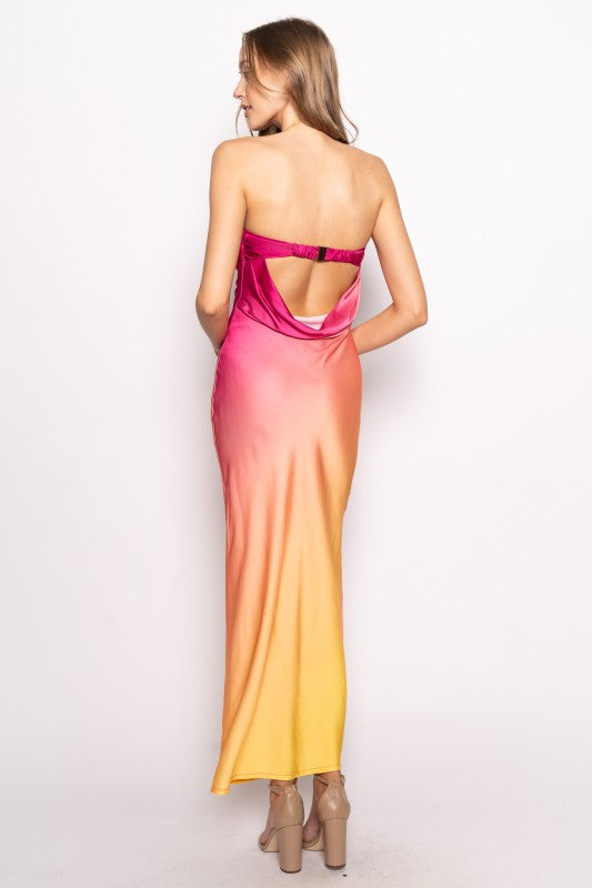 Pink Papaya Ombre Maxi Dress