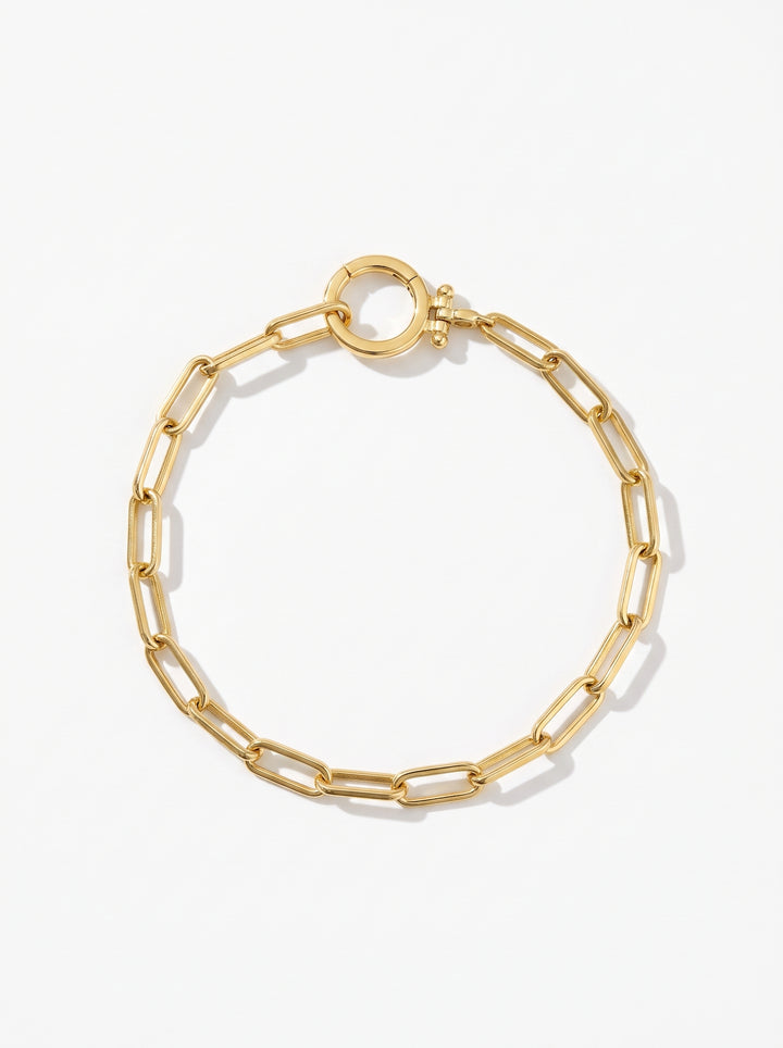 24/7 Paperclip Chain Charm Bracelet