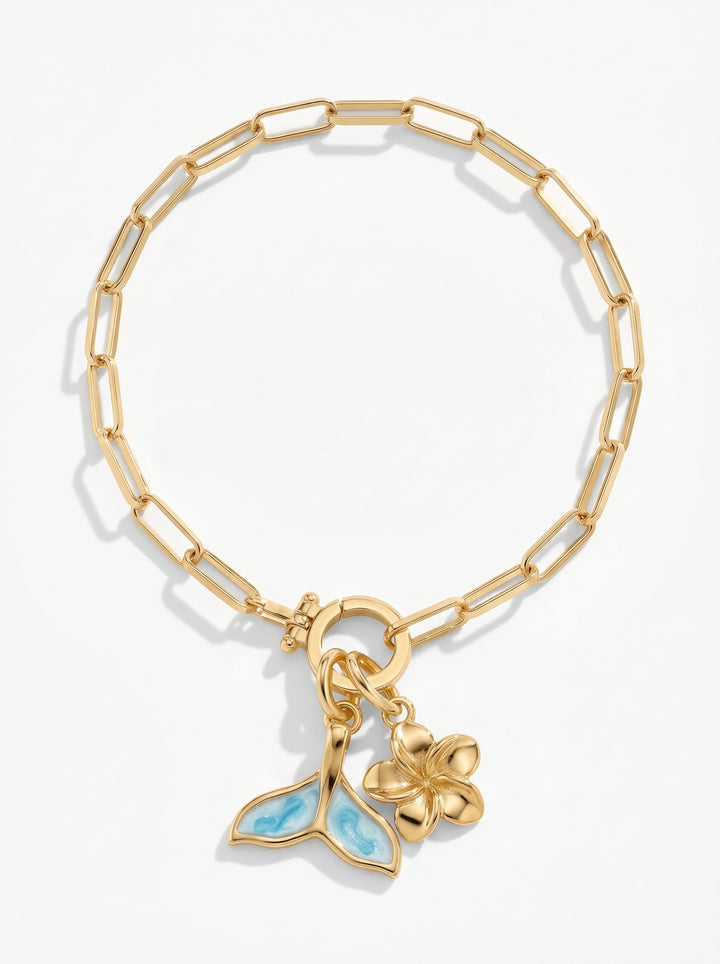 24/7 Paperclip Chain Charm Bracelet