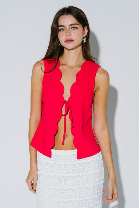 An Afternoon on Via Roma Scalloped Top