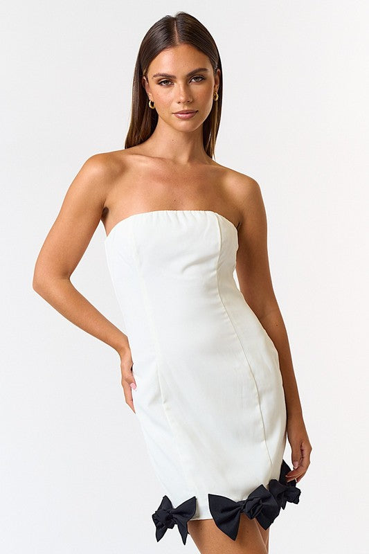 Center Stage Bow Mini Dress