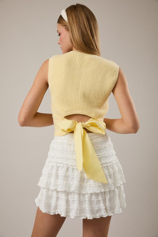 Buttercream Bow Knit Top