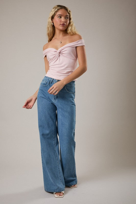 Contour Off The Shoulder Twist Top