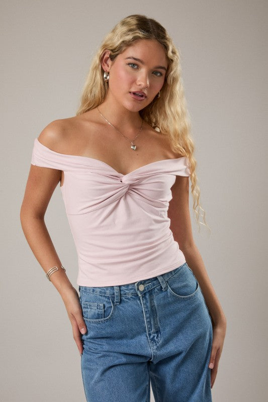 Contour Off The Shoulder Twist Top