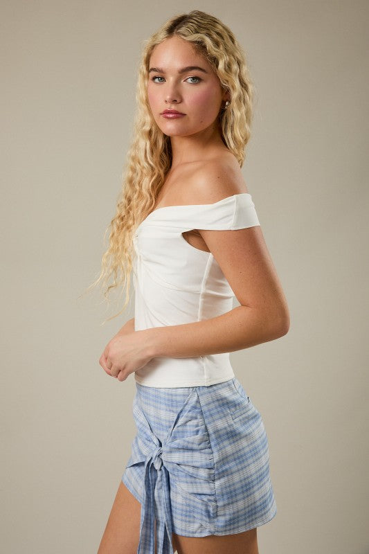 Contour Off The Shoulder Twist Top
