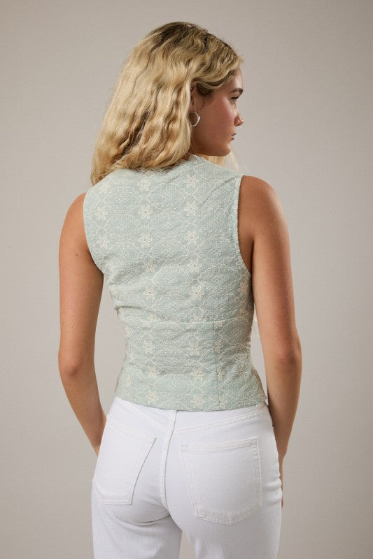 Sunny Afternoon Lace Vest Top