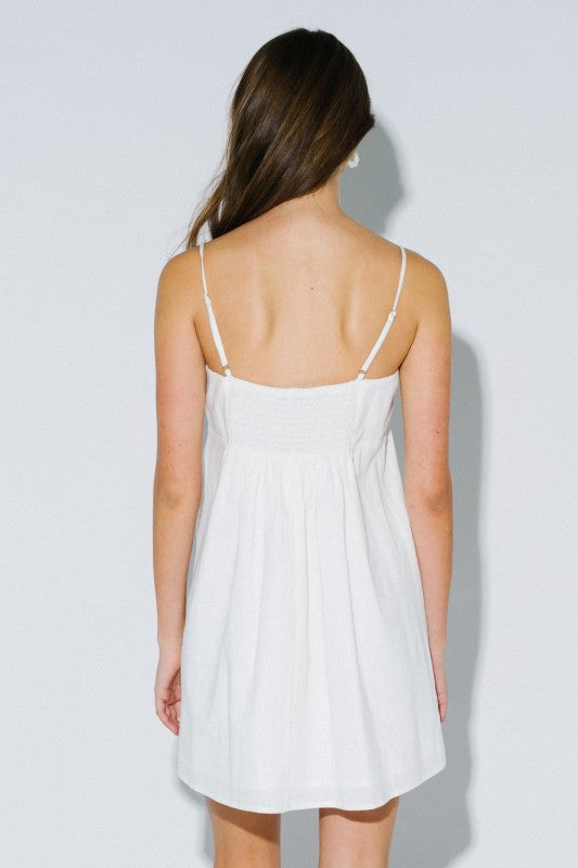 Summer At The Boathouse Linen Mini Dress