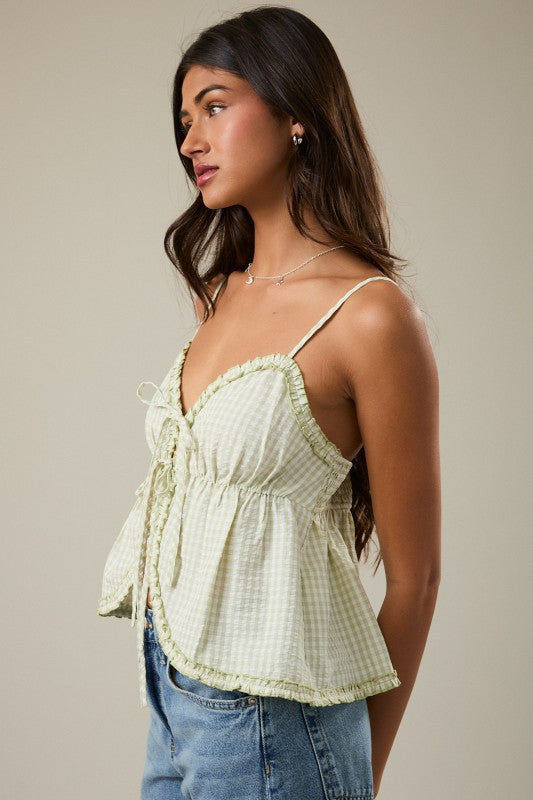 Tie Me Closer Gingham Top