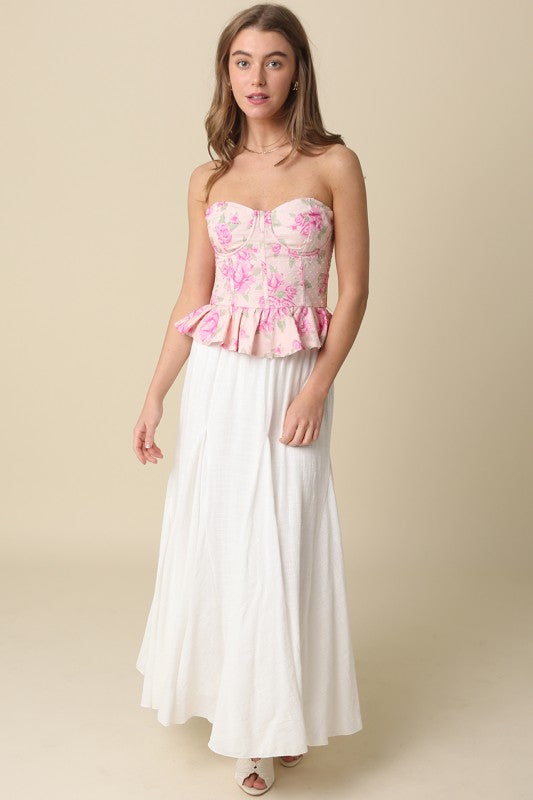 Pretty Please Corset Peplum Top