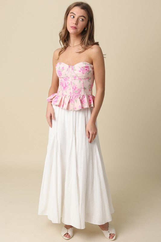 Pretty Please Corset Peplum Top