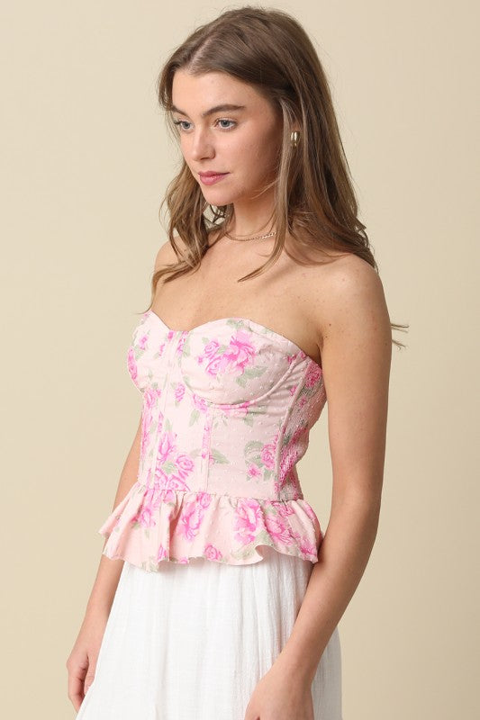 Pretty Please Corset Peplum Top